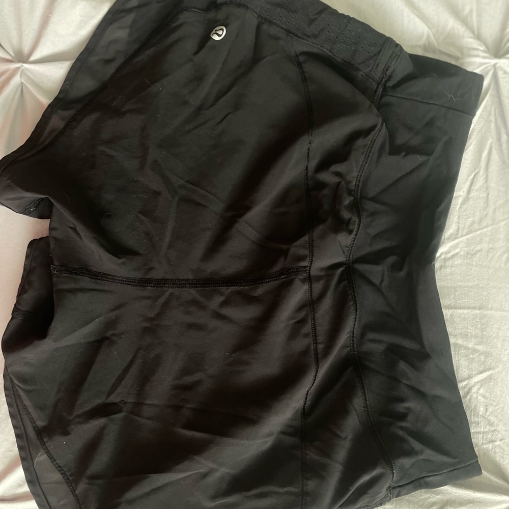 High waisted black lululemon shorts size 2
